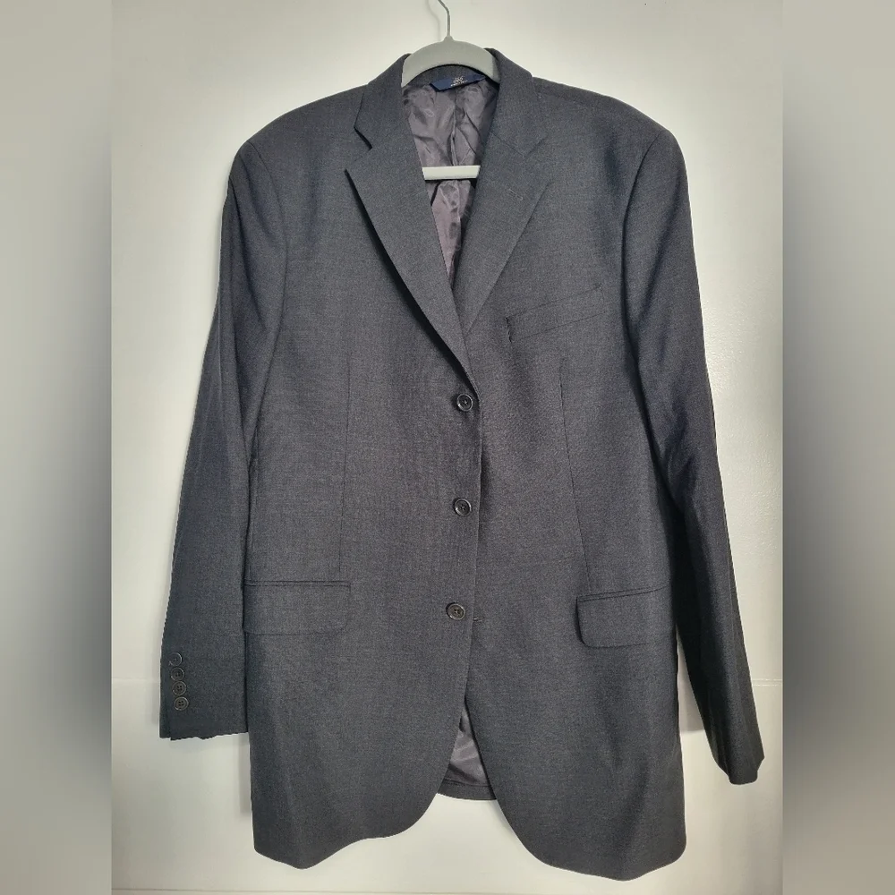 346 Brooks Brothers Stretch Wool Blazer Grey/Black in Size 43L